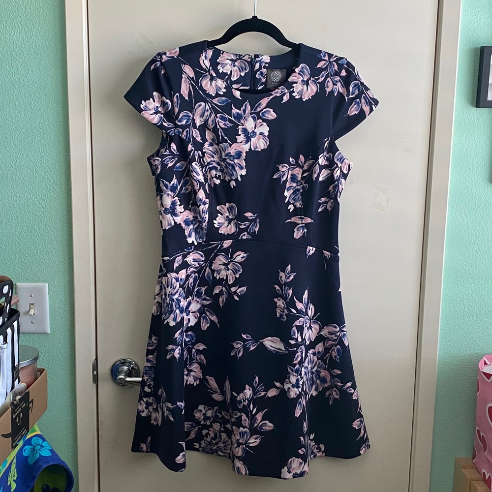 Navy Floral Vince Camuto Dress